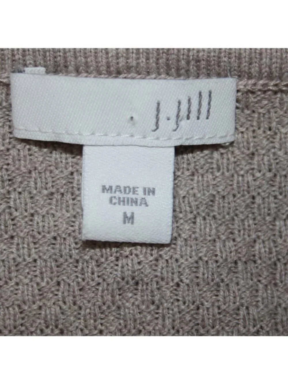J Jill Sweater Sz M Brown Knit Long Sleeve Cotton Viscose Nylon Sweater